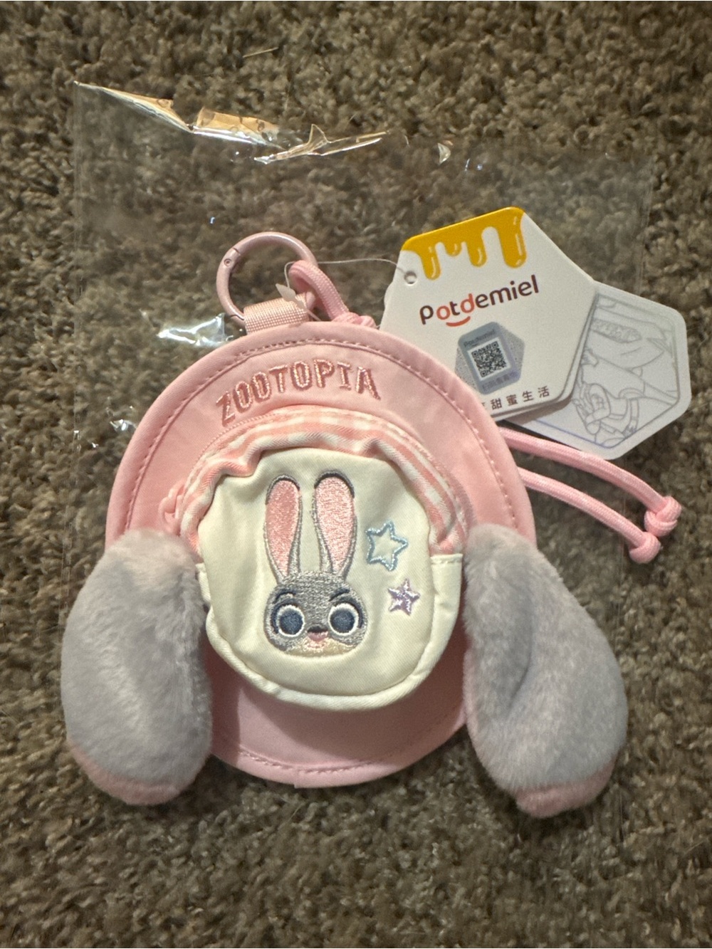 Zootopia Pink Bunny Ear Kids Coin Pouch by